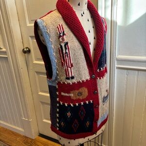 Super cute Hand knit 1992 vest
Made in 1992, black tag, Eddie Bauer 
100% wool